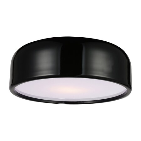 Cwi Lighting Campton 3 Light Drum Shade Flush Mount With Black Finish 9688C19-3-171